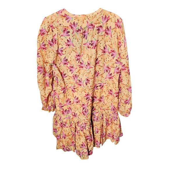 Farm Rio Banana Sunshine Mini Dress – Yellow, Boho Floral, Size Small - Picture 6 of 8